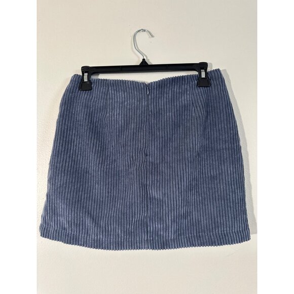 Pink Lily blue Corduroy Ribbed Mini Skirt Small Side Zipper - Picture 2 of 5